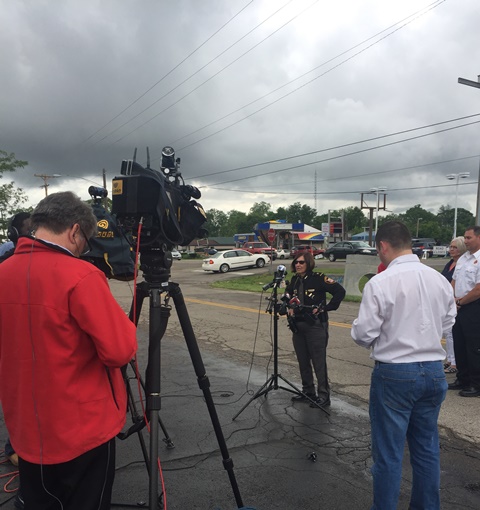 Sheriff Deb Burchett addresses the media